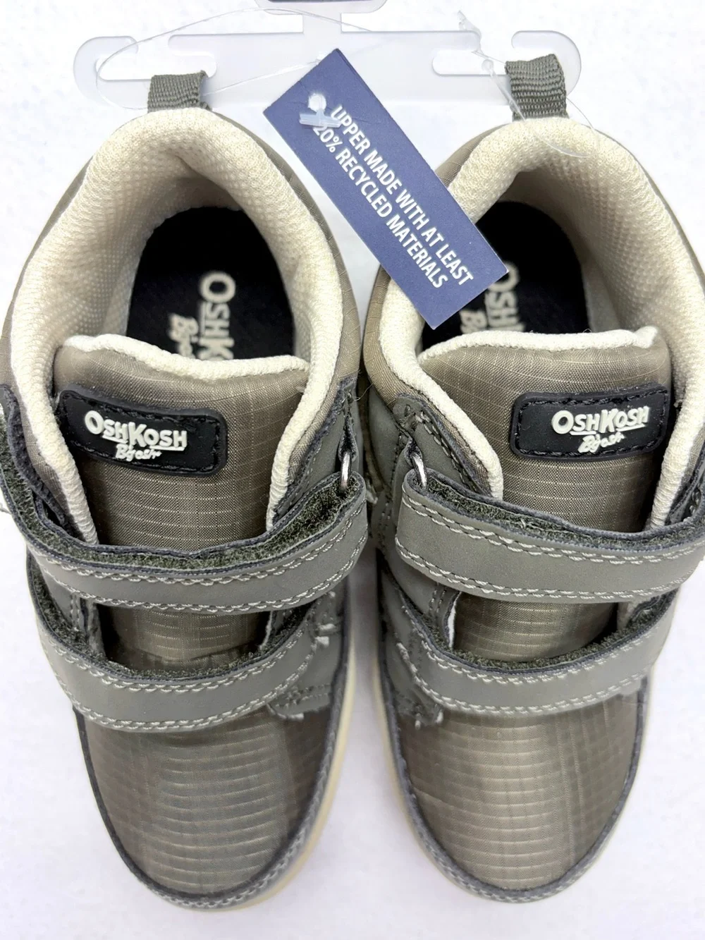 OshKosh Franki High Top Sneakers Kids 10 Gray Double Strap NWT